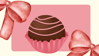 chocoloate truffle with pink bows