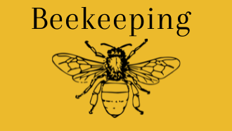 "beekeeping" with bee graphic